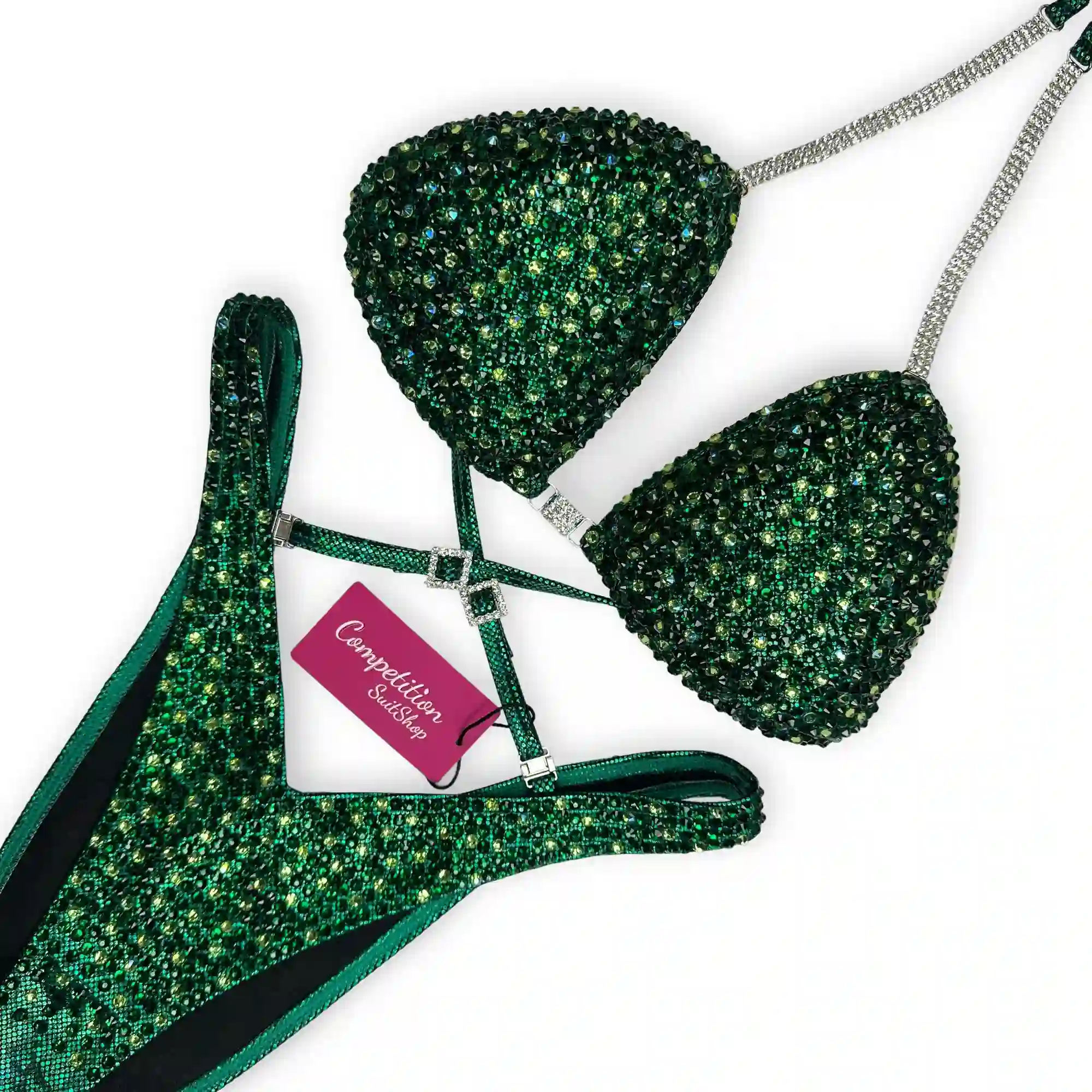 Green Elegance Figure Competition Suit FM151-34